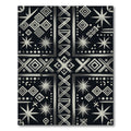 Silver Geometric Starburst Tribal Rug