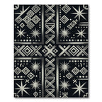 Silver Geometric Starburst Tribal Rug