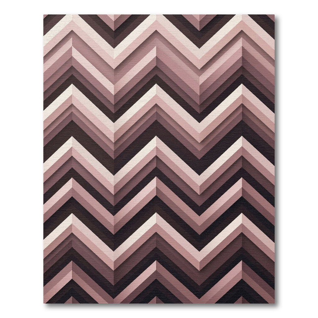 Minimal Blush Pink Geometric Chevron Rug