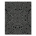 Intricate Black Silver Starburst Geometric Rug