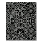 Intricate Black Silver Starburst Geometric Rug