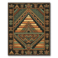 Ancient Aztec Pyramid Tribal Figures Rug