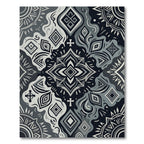 Monochromatic Tribal Geometric Mandala Rug