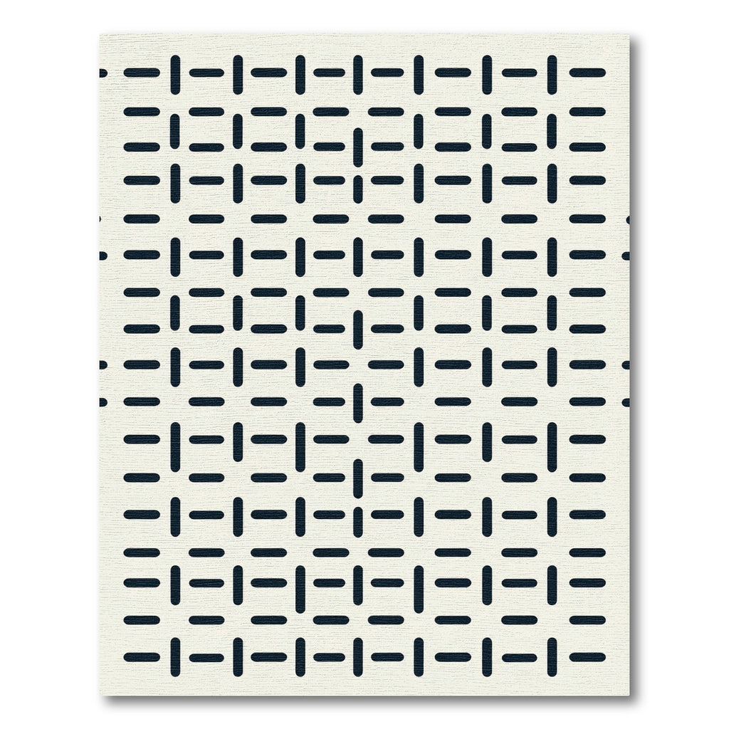 Minimalist Navy Dash Grid Rug