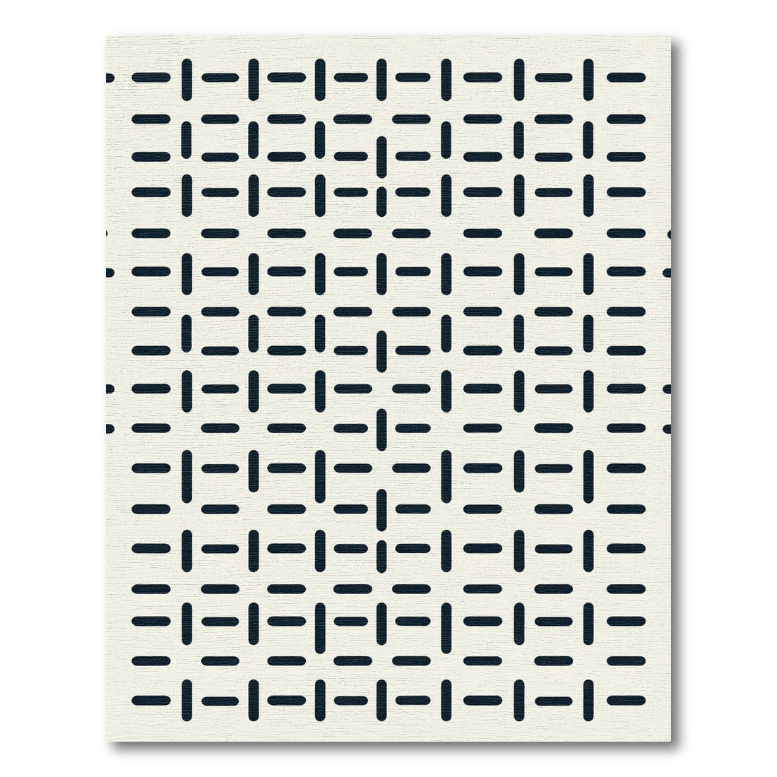 Minimalist Navy Dash Grid Rug