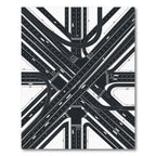 Modern Monochrome Highway Intersection Abstract Rug