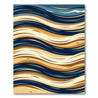 Abstract Navy and Amber Wave Rug