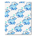 Light Blue Abstract Creature Tossed Rug