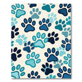 Navy Blue Paw Print Repeat Rug