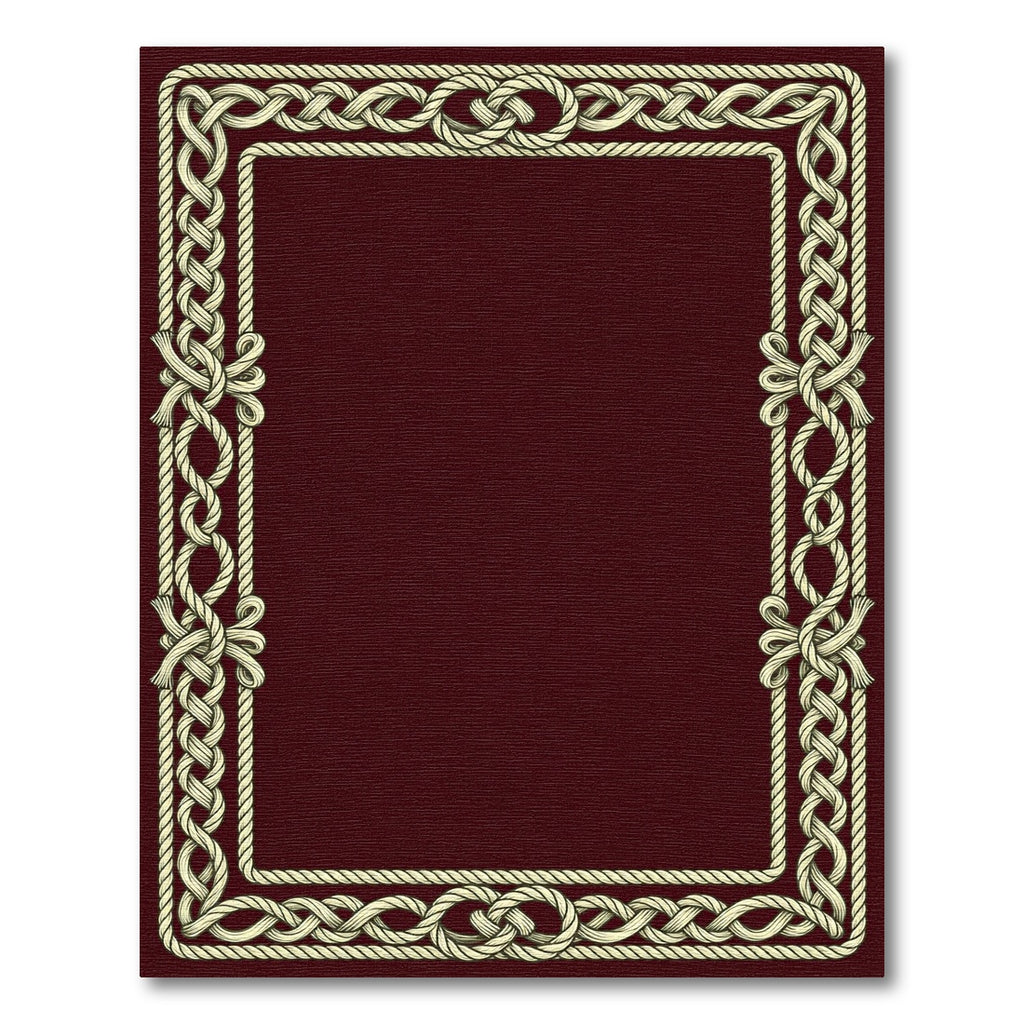 Cream Rope Border Burgundy Foulard Rug
