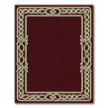 Cream Rope Border Burgundy Foulard Rug