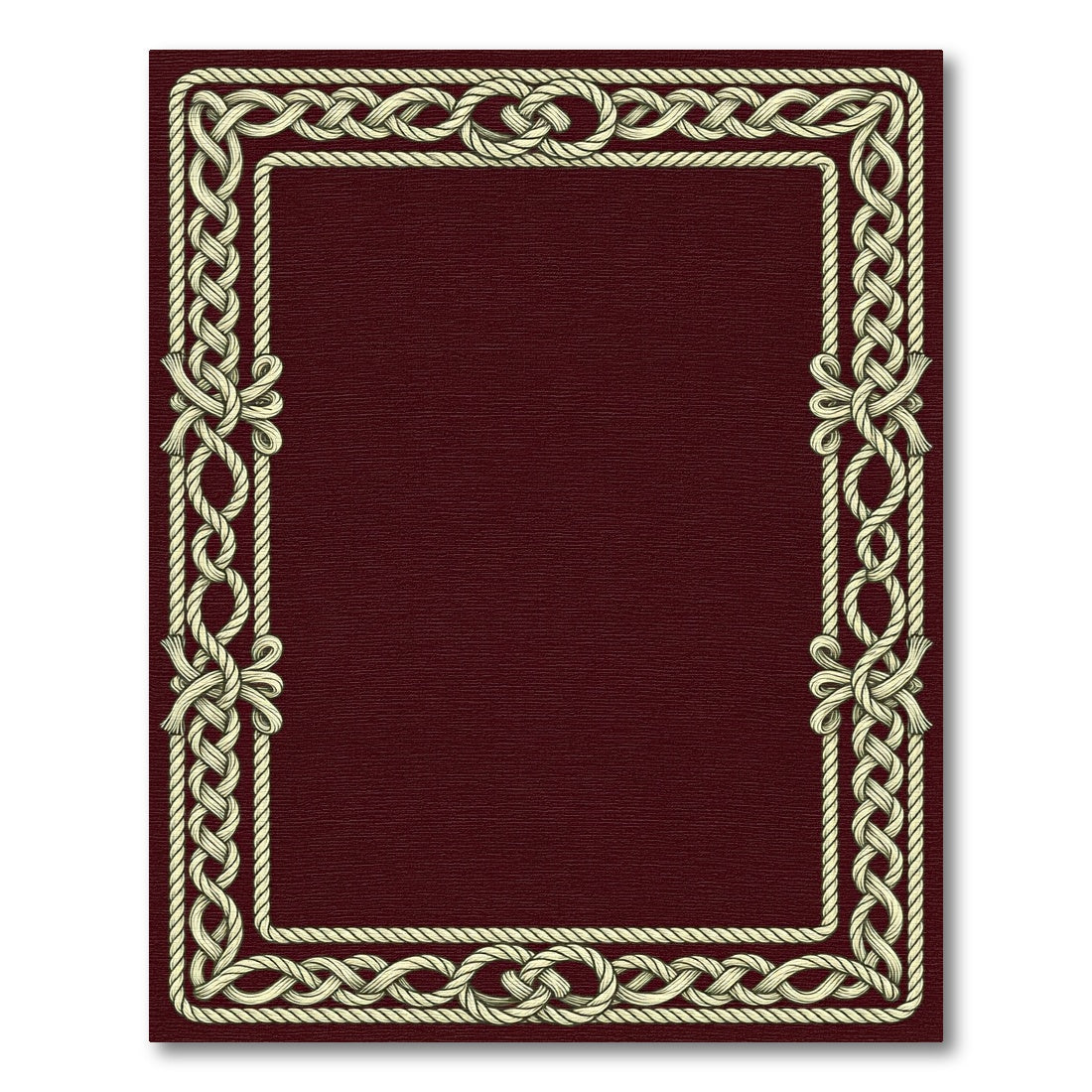 Cream Rope Border Burgundy Foulard Rug