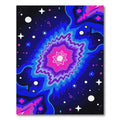 Vibrant Pink Blue Nebula Starburst Rug