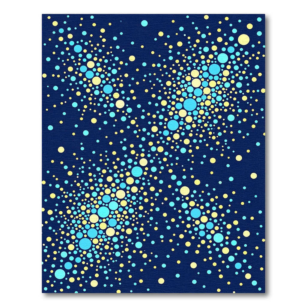 Oceanic Blue Yellow Dot Burst Rug