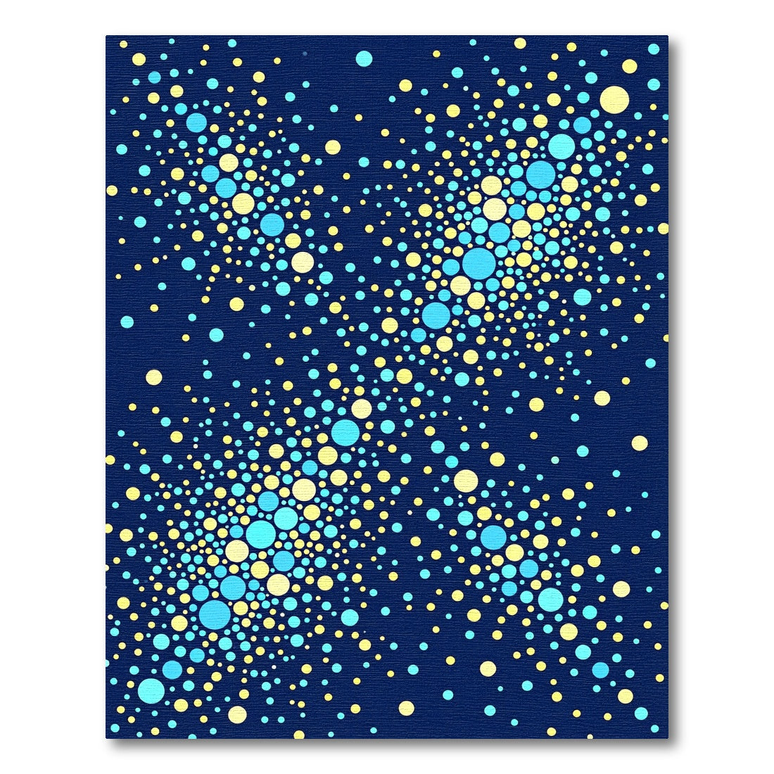 Oceanic Blue Yellow Dot Burst Rug