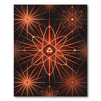 Atomic Orange Starburst Burst Rug