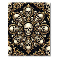 Gothic Gold Baroque Skull Medallion Rug