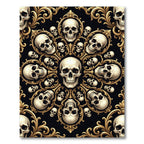 Gothic Gold Baroque Skull Medallion Rug