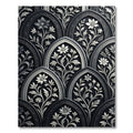 Gothic Black White Floral Arch Rug