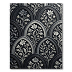 Gothic Black White Floral Arch Rug