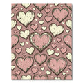 Vintage Pink Distressed Heart Medallion Rug