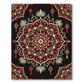 Crimson Floral Mandala with Hanging Ornaments Rug