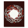 Crimson White Leaf Berry Wreath Rug