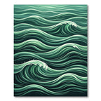 Serene Emerald Ocean Wave Swells Rug
