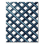 Modern Blue Crossed Lattice Grid Rug