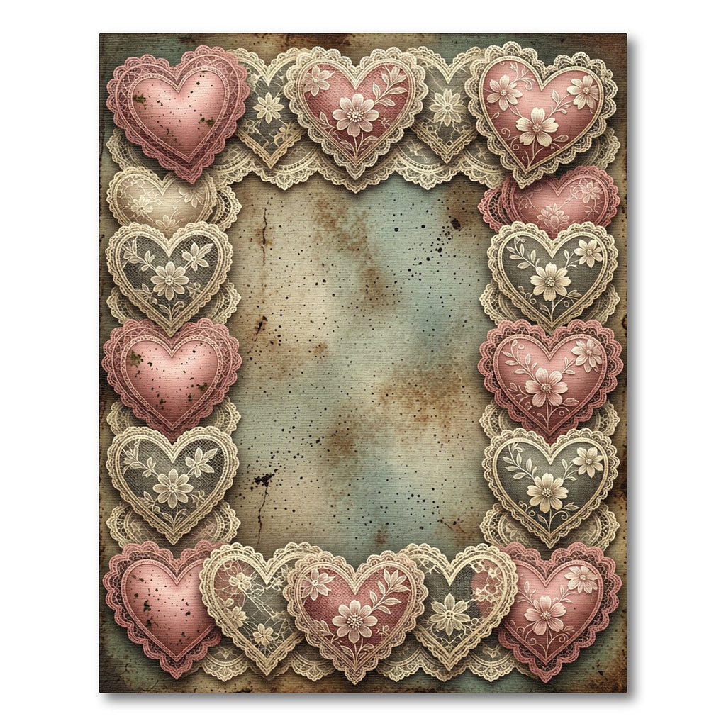 Vine Heart Lace Border Rug