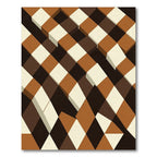Earthy Brown Diamond Block Rug