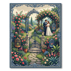 Romantic Floral Garden Wedding Arch Rug