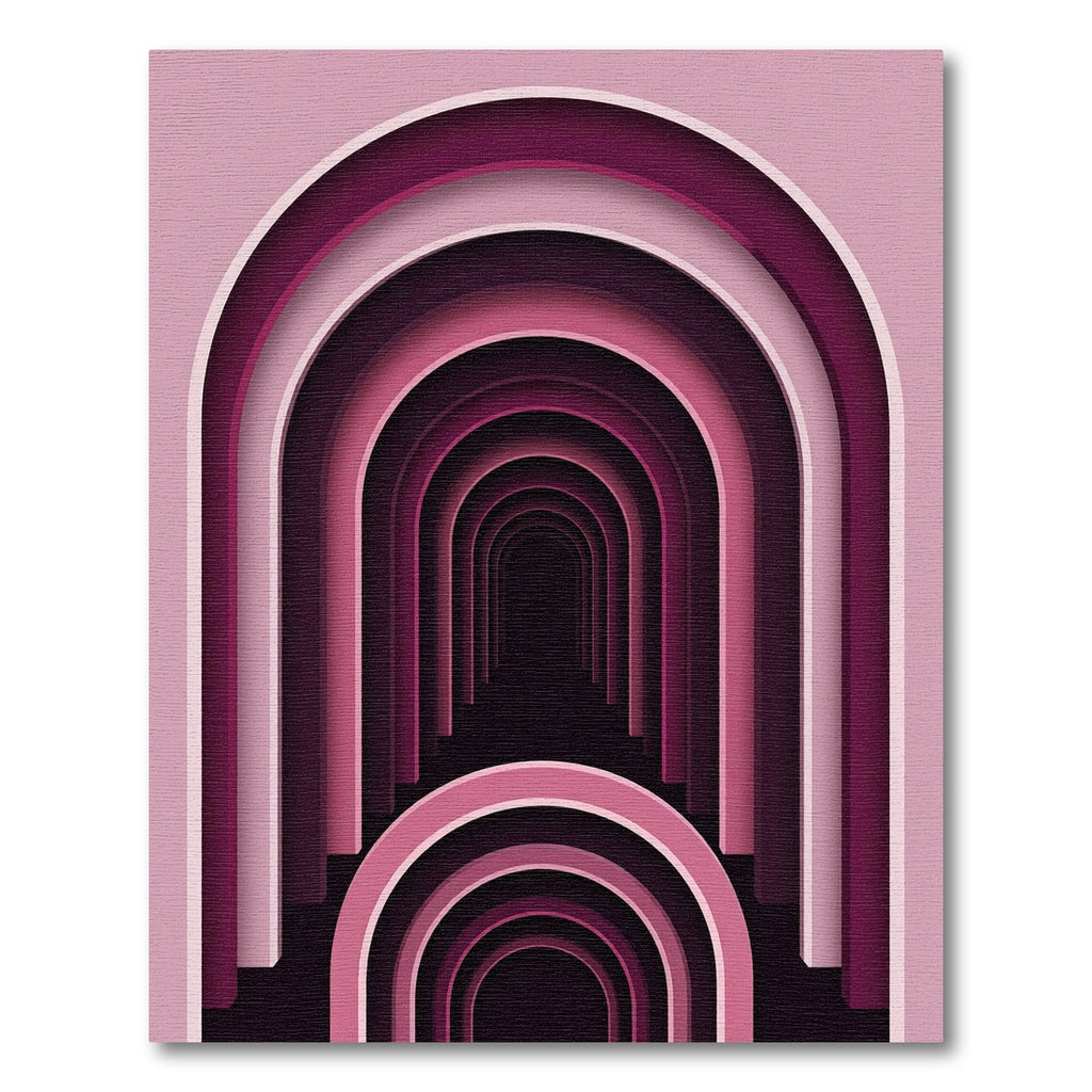 Pink Archway Illusion Layered Rug