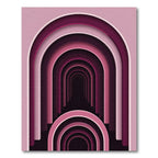 Pink Archway Illusion Layered Rug