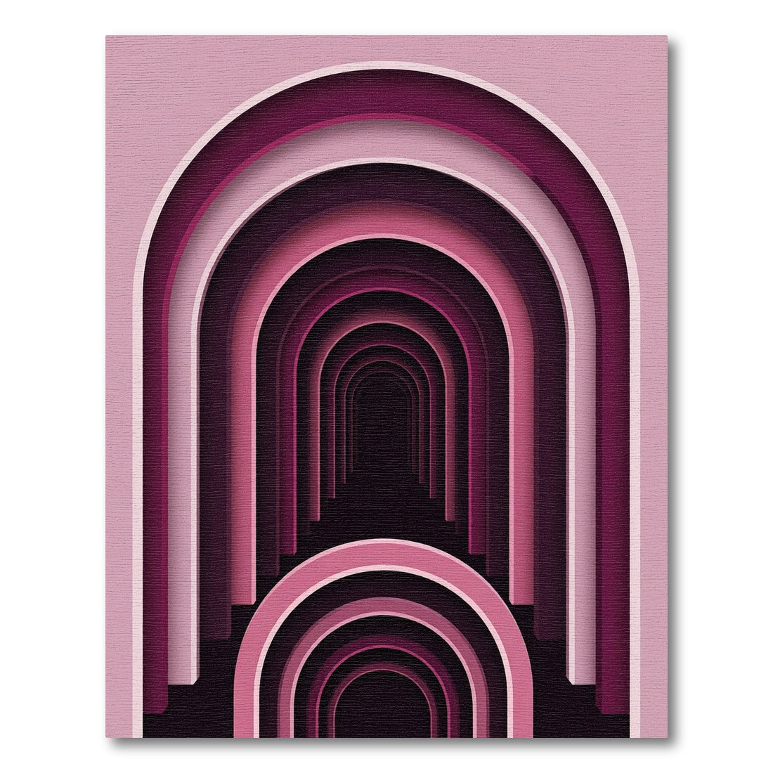 Pink Archway Illusion Layered Rug