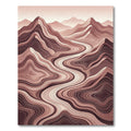 Earthy Winding Topographic Mountain Lines Rug