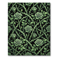 Emerald Rose Vine Gothic Botanical Rug