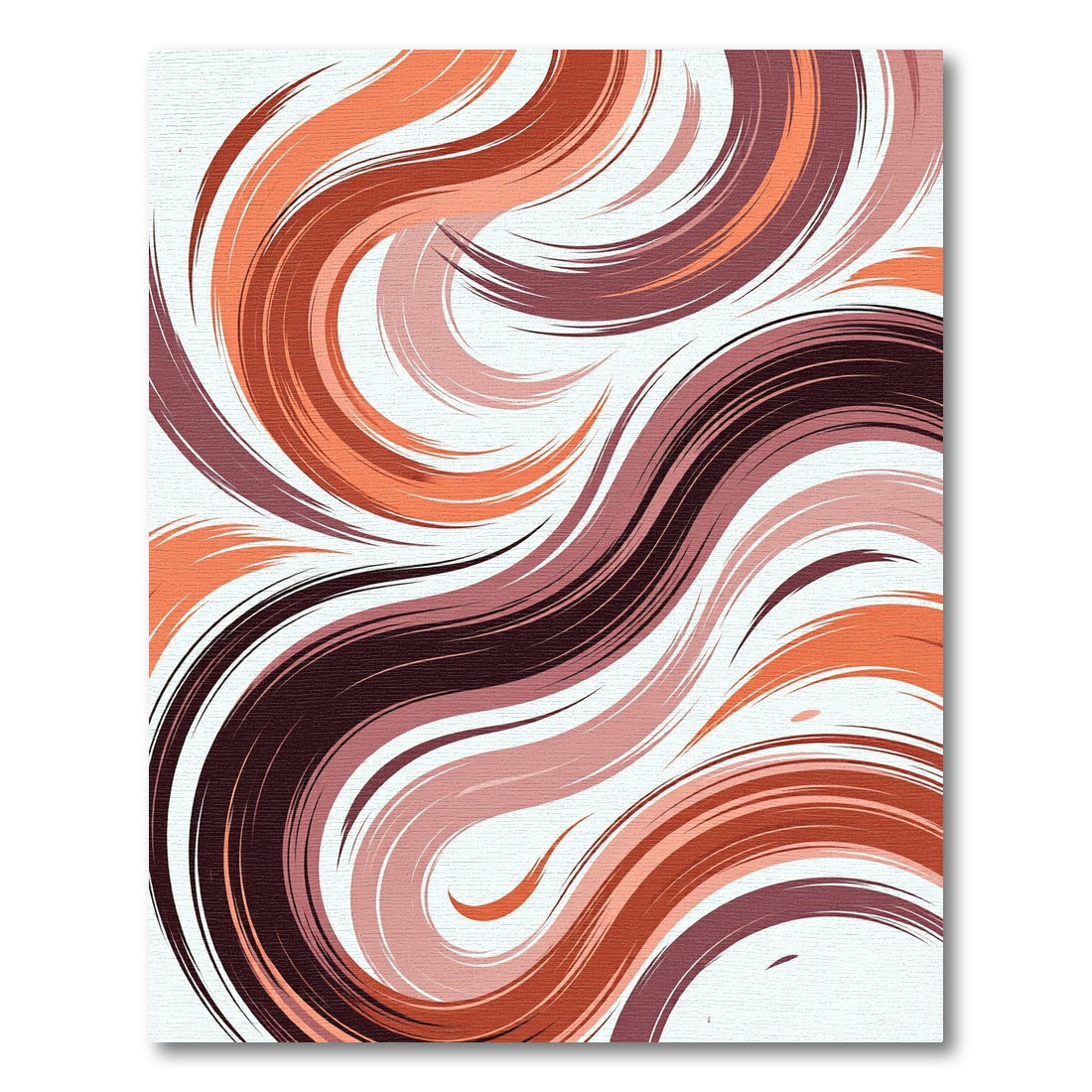Modern Abstract Terracotta Swirl Art Rug