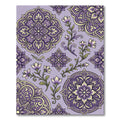 Ornate Purple Floral Medallion Composition Rug