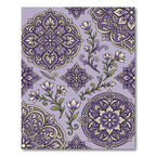 Ornate Purple Floral Medallion Composition Rug