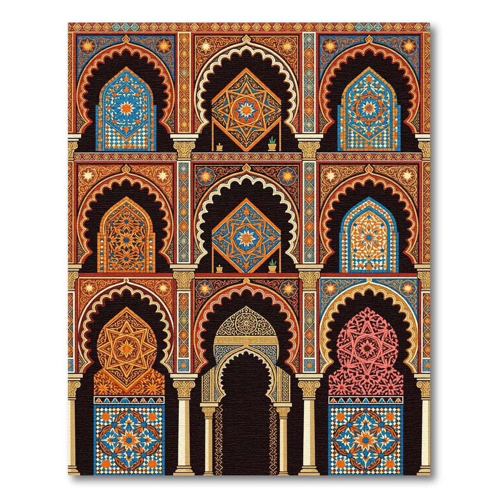 Rich Tones Geometric Archway Medallion Rug