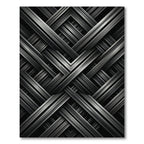 Metallic Interlocking Geometric Charcoal Rug