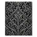 Gothic Gray Ornate Scrollwork Composition Rug