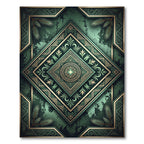 Emerald Geometric Art Deco Medallion Rug