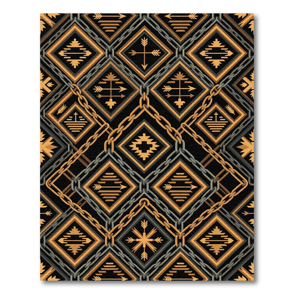 Gold Chain and Geometric Arrow Diamond Rug
