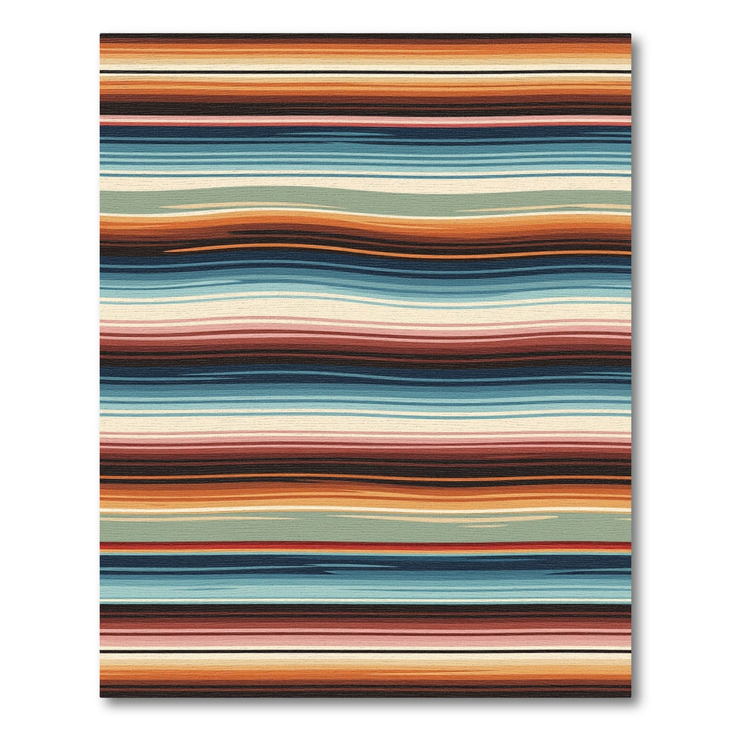 Wavy Earth Tone Striped Area Rug