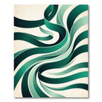Emerald Swirl Ribbon Composition Rug