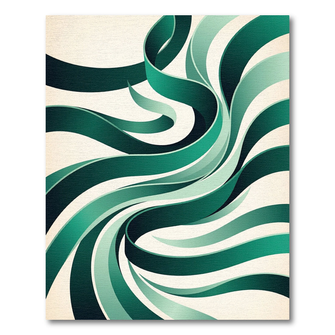Emerald Swirl Ribbon Composition Rug