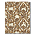 Ornate Golden Arabesque Scroll Rug