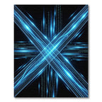 Neon Blue Matrix Digital X Light Rug